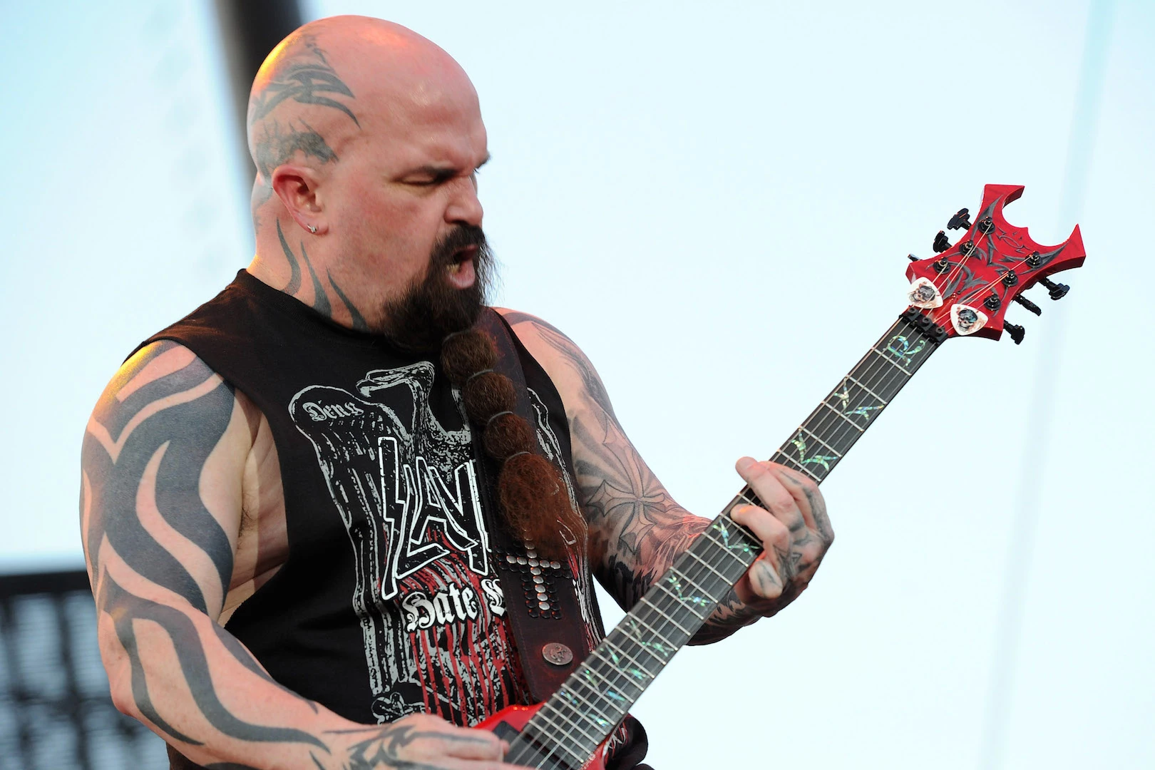Kerry King performing live with his guitar