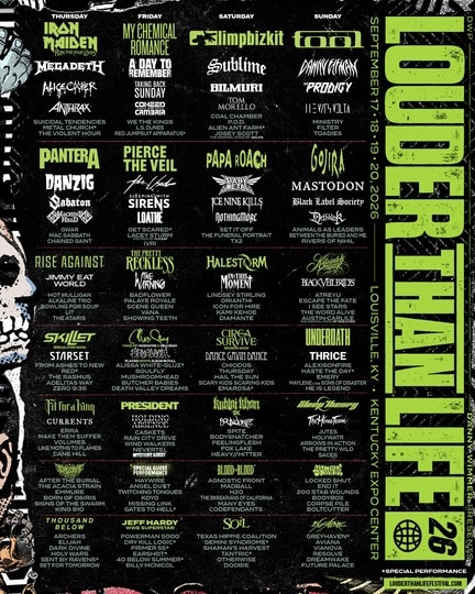 Louder Than Life 2026 — Iron Maiden, TOOL, Pantera, MCR headline lineup